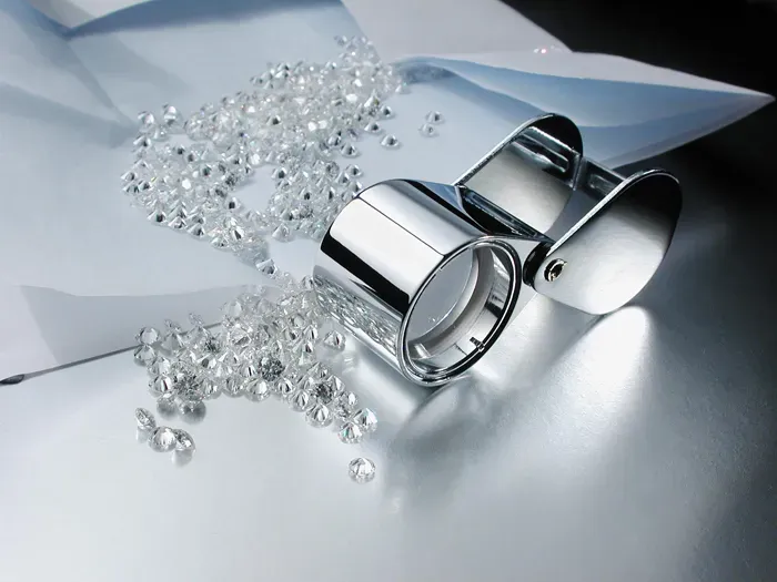 An assortment of cut diamonds