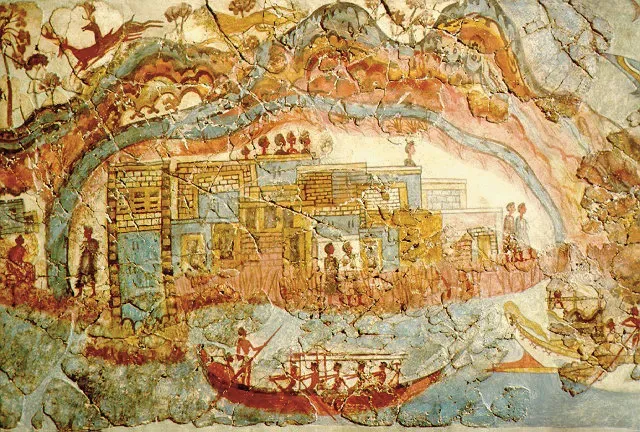 Minoan fleet fresco from Akrotiri, Thera