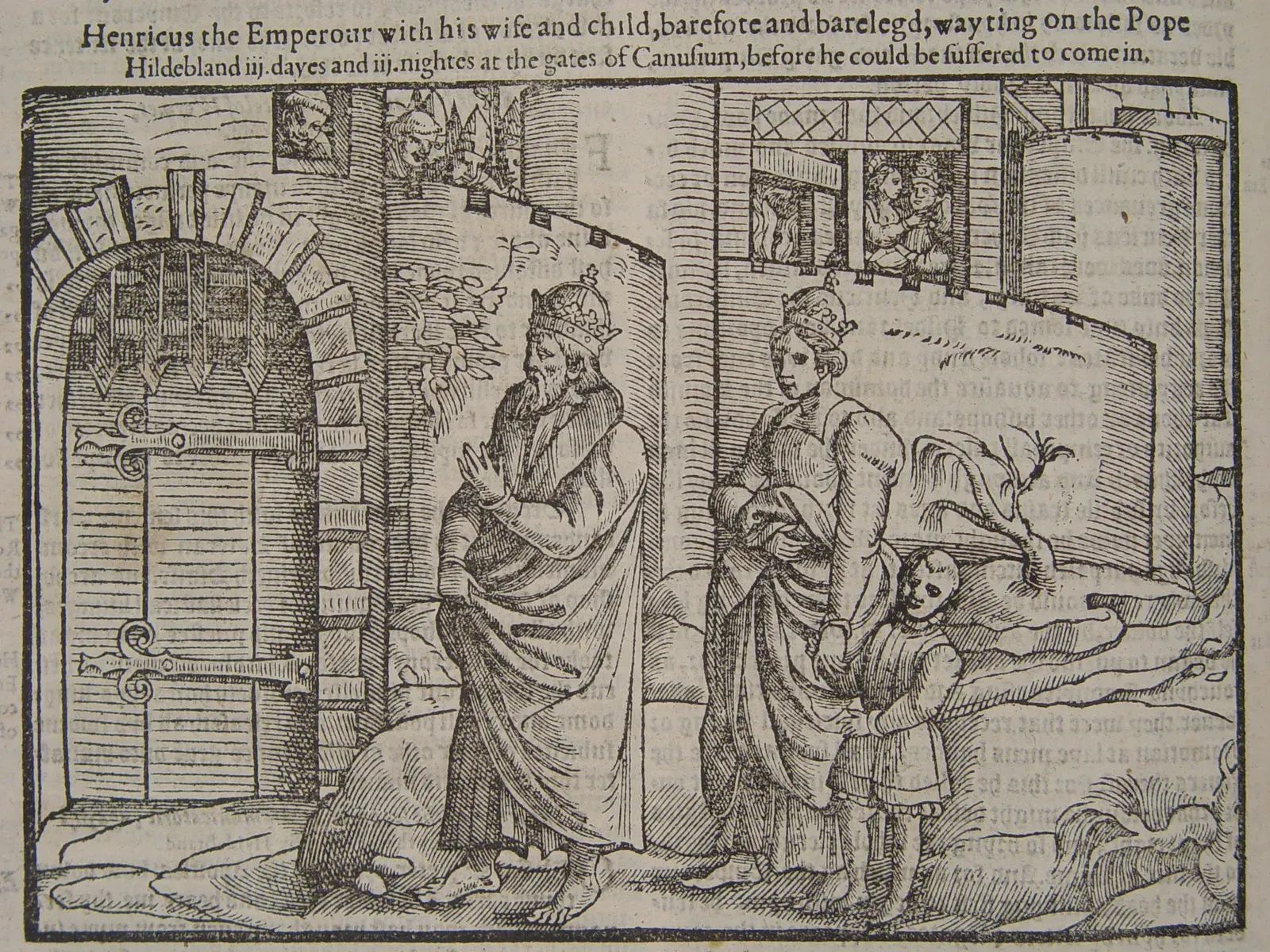 Henry IV awaiting Pope Gregory VII at Canossa, January 1077