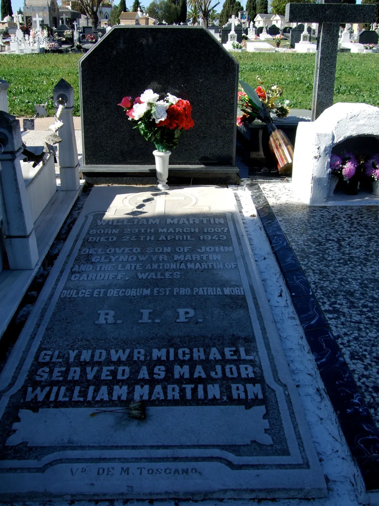The grave of Major William Martin in Huelva, Spain
