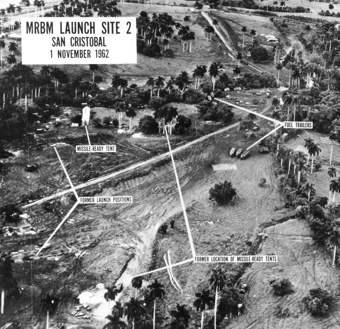 U.S. reconnaissance photo of Soviet missile installations in Cuba, 1962