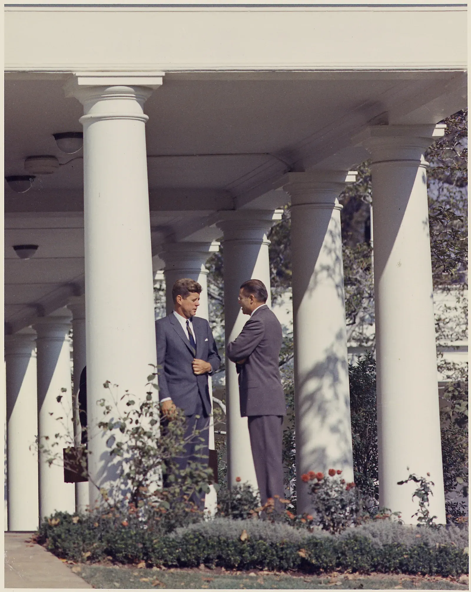 President Kennedy conferring with Secretary of Defense McNamara
