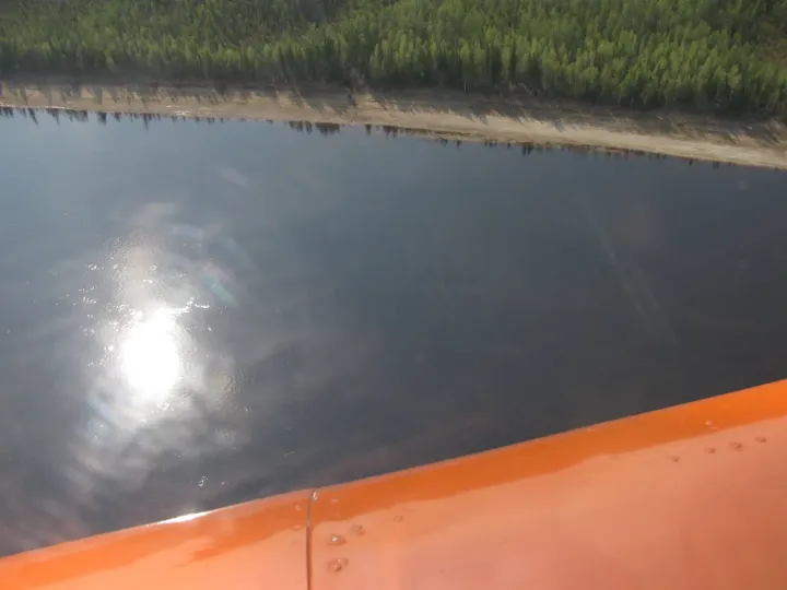 The Podkamennaya Tunguska River from the air