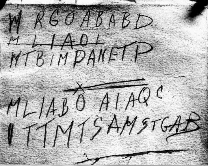 The mysterious code found on the Rubáiyát's back cover