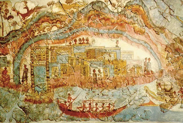Minoan fleet fresco from Akrotiri, Thera