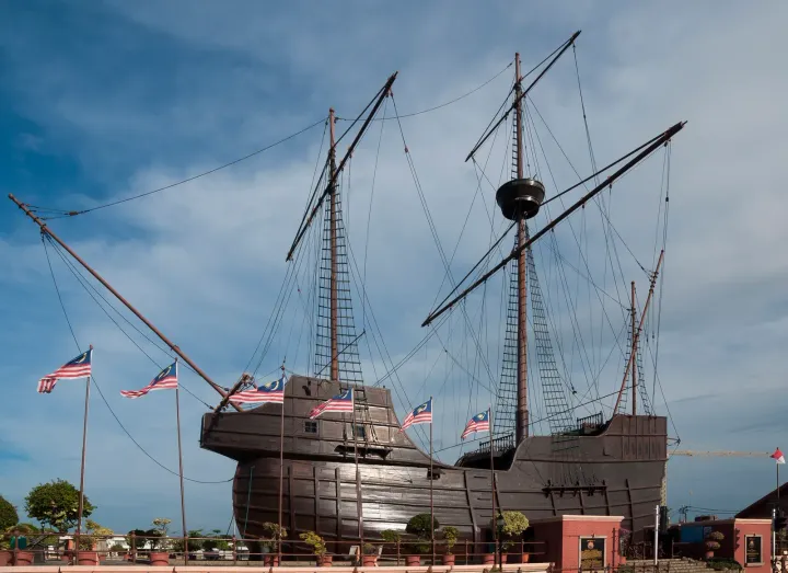Full-size replica of the Flor de la Mar at the Maritime Museum in Malacca