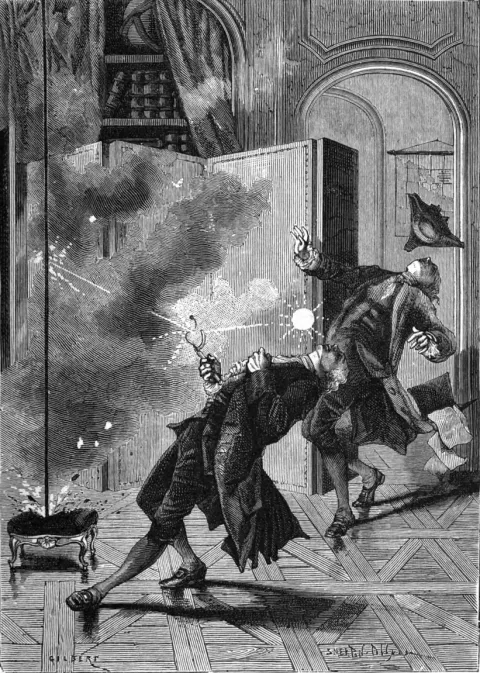 Engraving of Georg Richmann's death, 1753