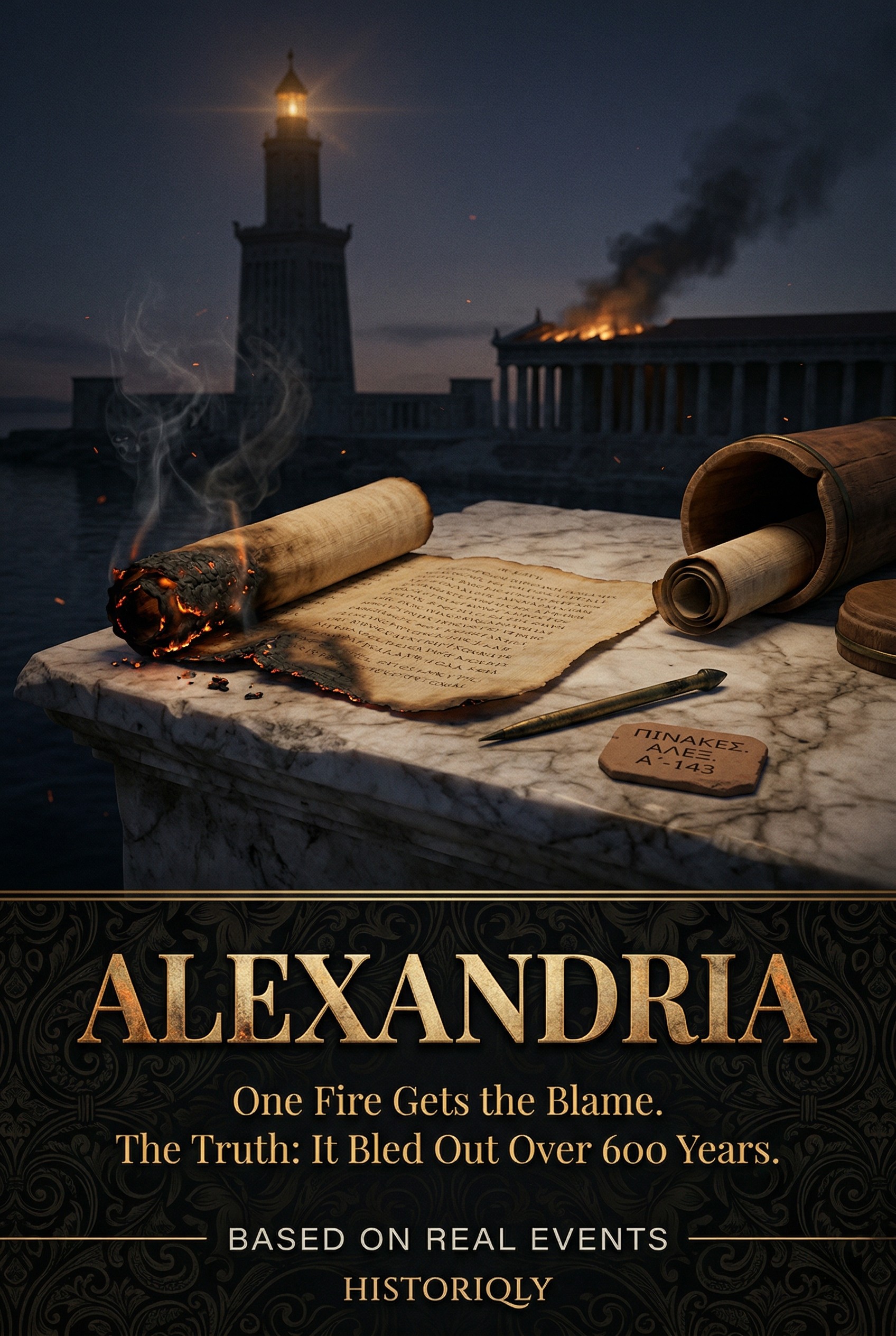 Alexandria — One Fire Gets the Blame. The Truth: It Bled Out Over 600 Years.