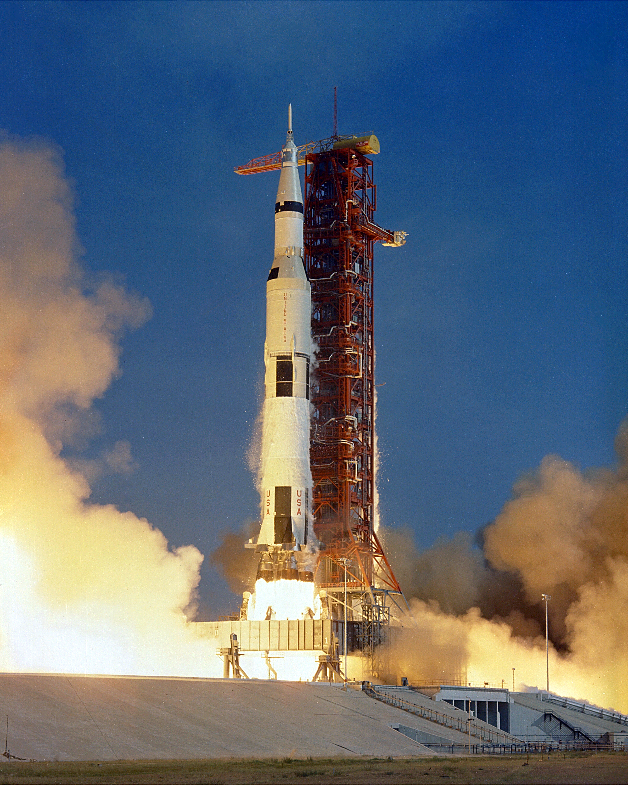 Saturn V launching Apollo 11, July 16, 1969