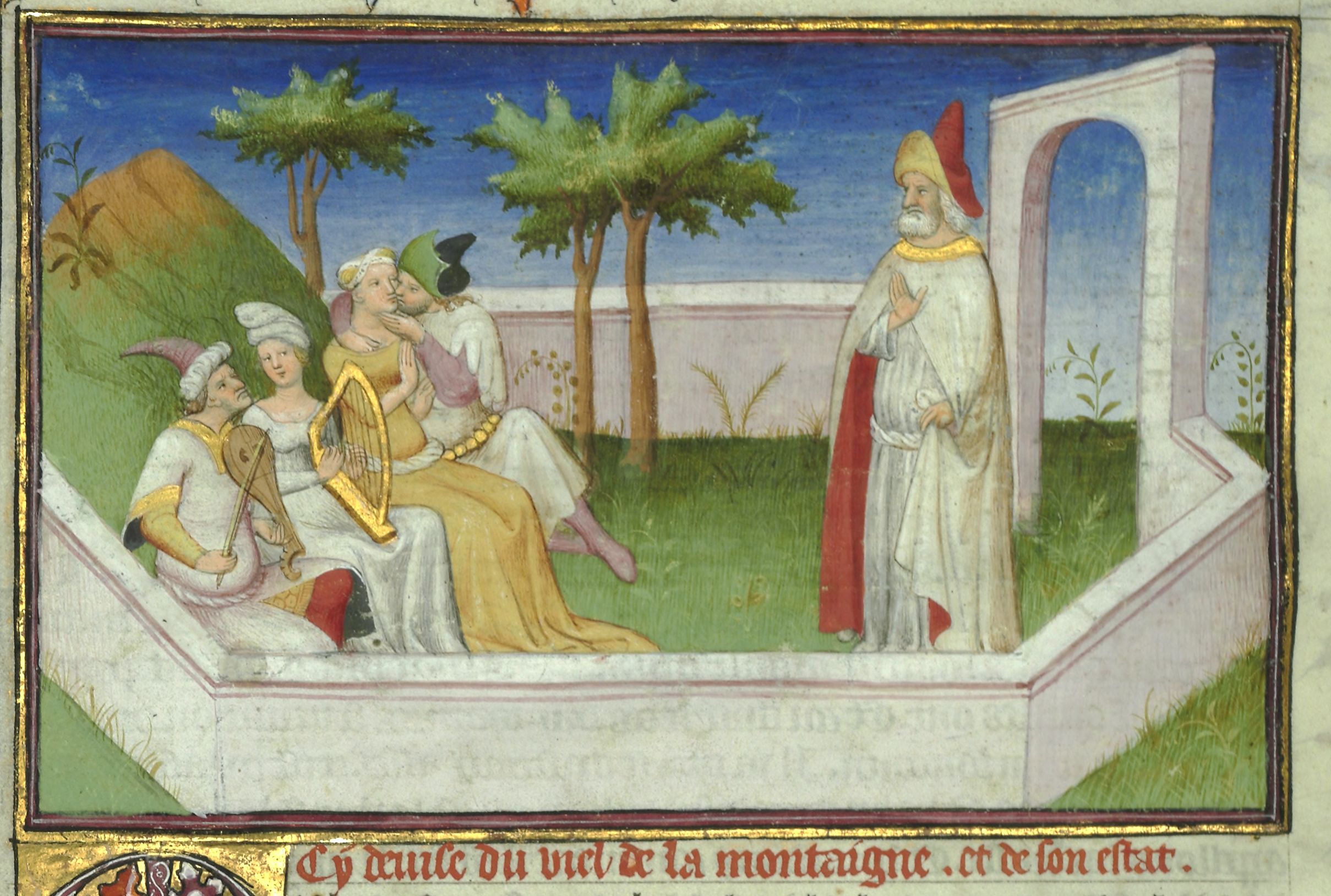 Medieval manuscript illumination of the Garden of Paradise