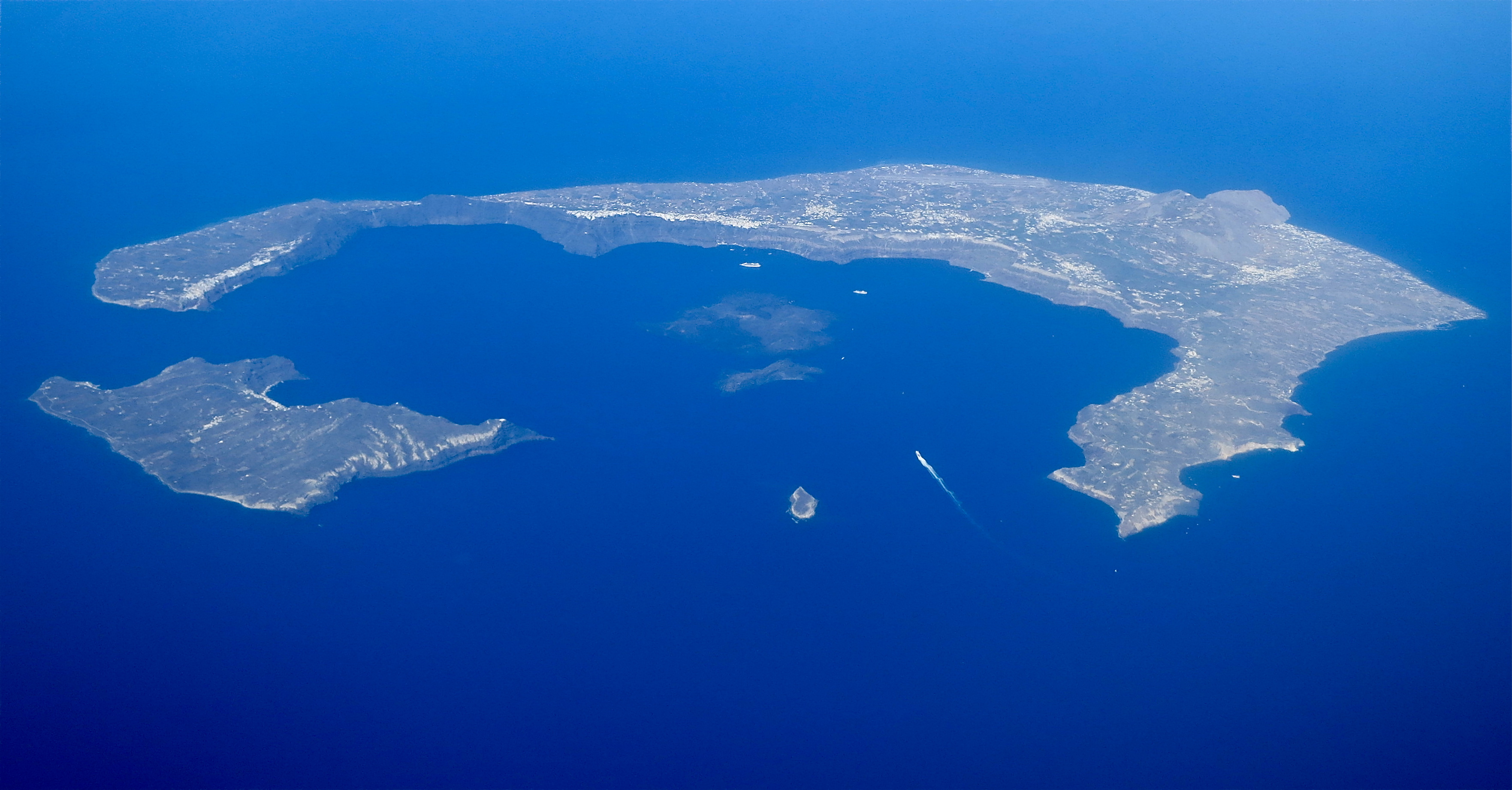 Santorini caldera, remnant of the ancient Thera eruption