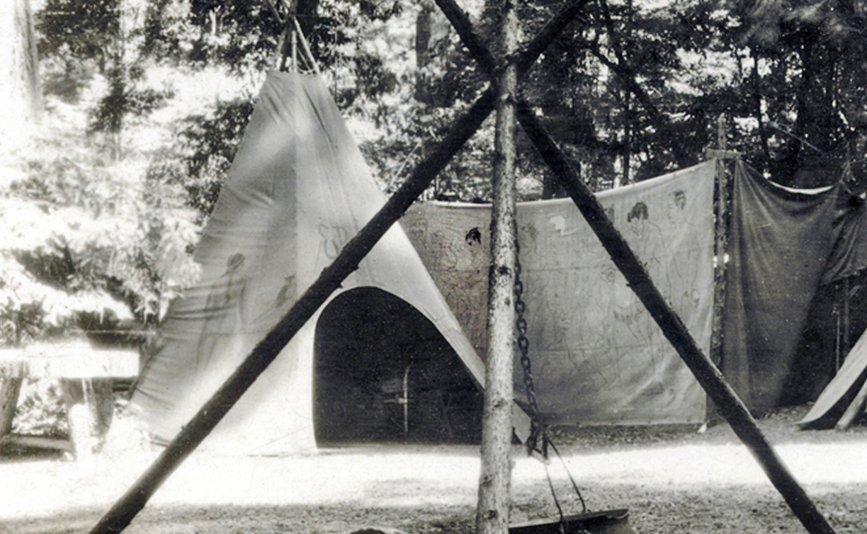 Panoramic view of Bohemian Grove camp, 1918