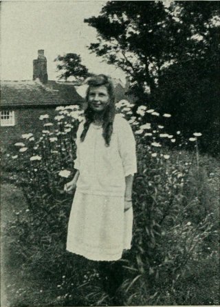 Frances Griffiths with a leaping fairy, August 1920