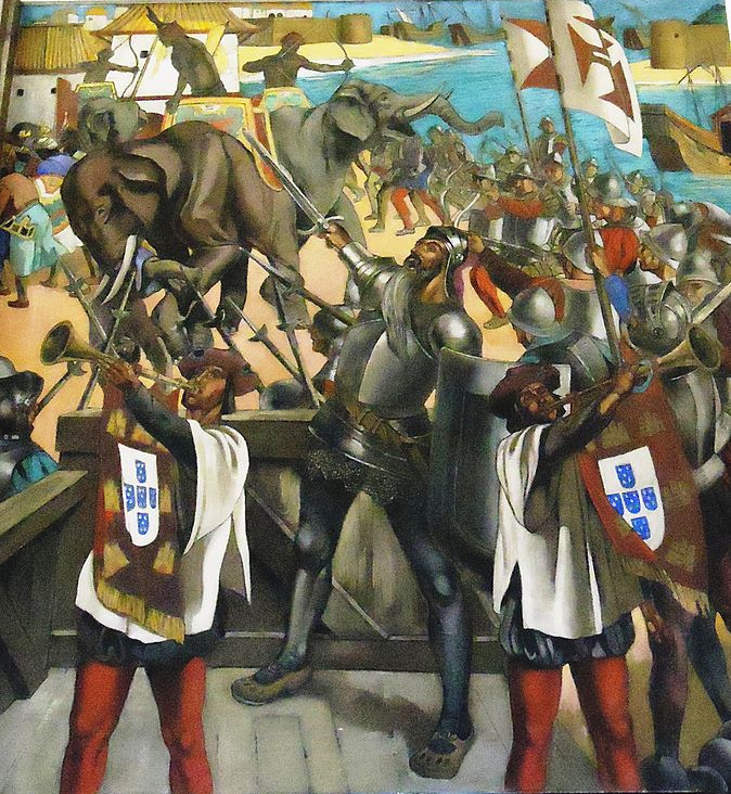 Painting of the Portuguese conquest of Malacca, 1511