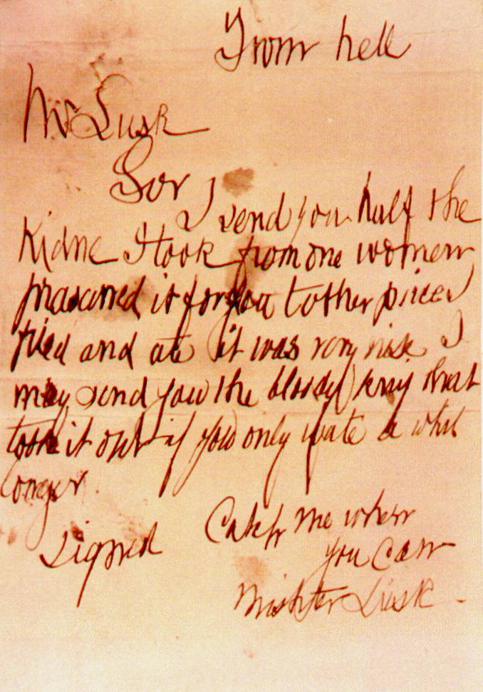 The From Hell letter sent to George Lusk