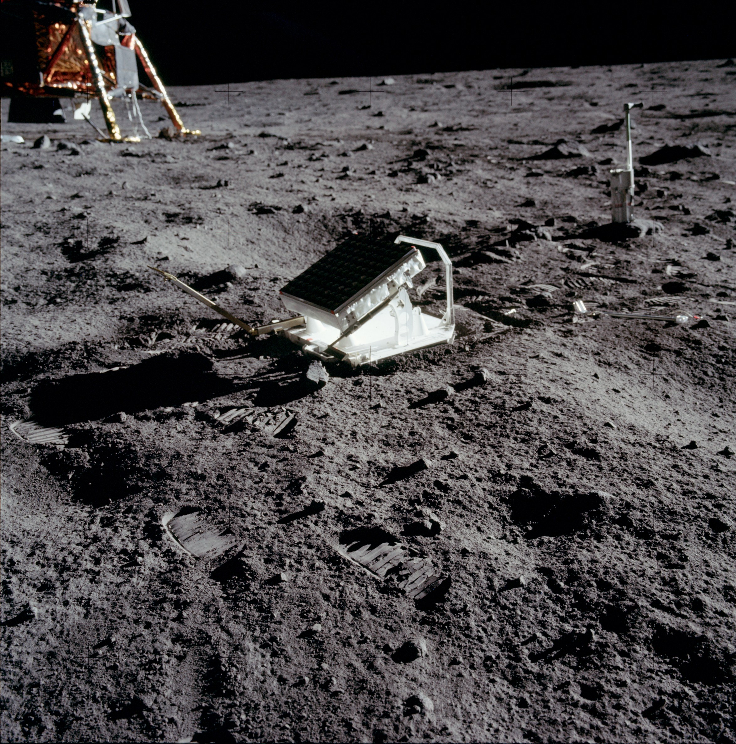 Laser retroreflector array left on the lunar surface