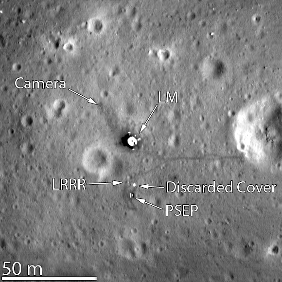 Apollo 11 landing site photographed by Lunar Reconnaissance Orbiter