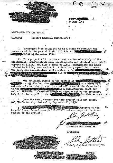 Declassified MKUltra LSD document