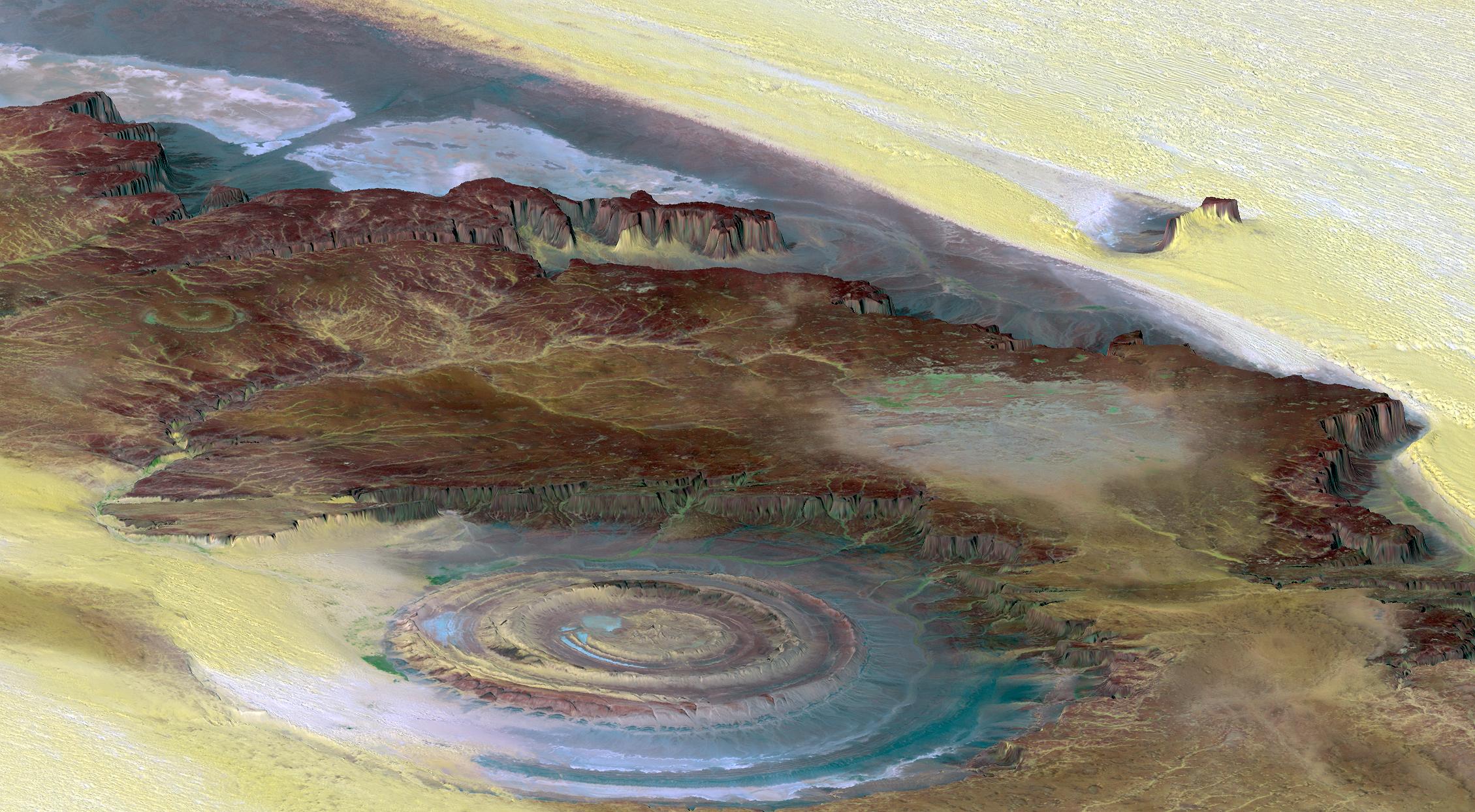 Richat Structure satellite image, Mauritania
