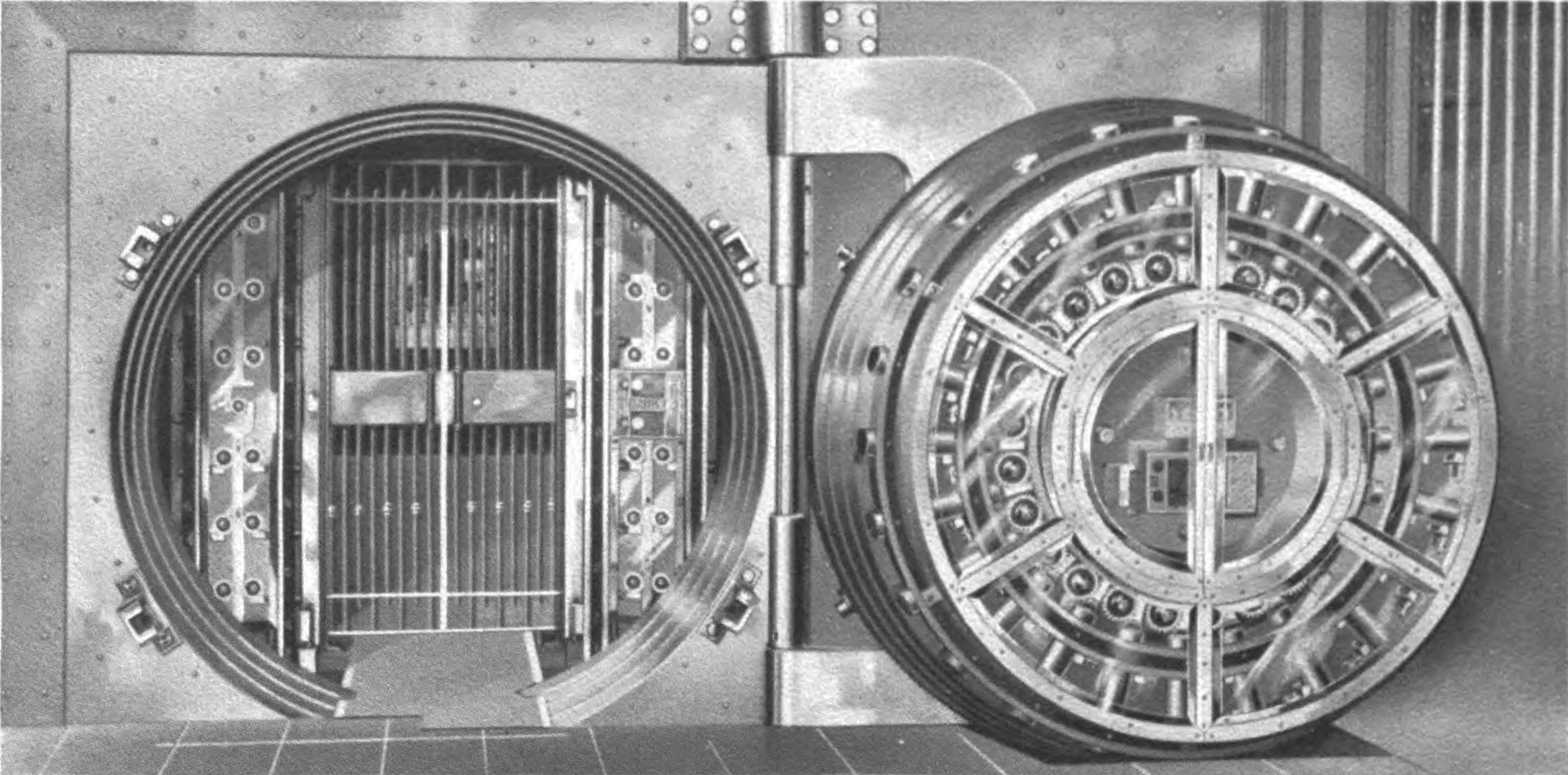 Interior of a safe deposit vault
