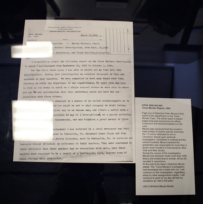 Cleveland Torso Murder police report