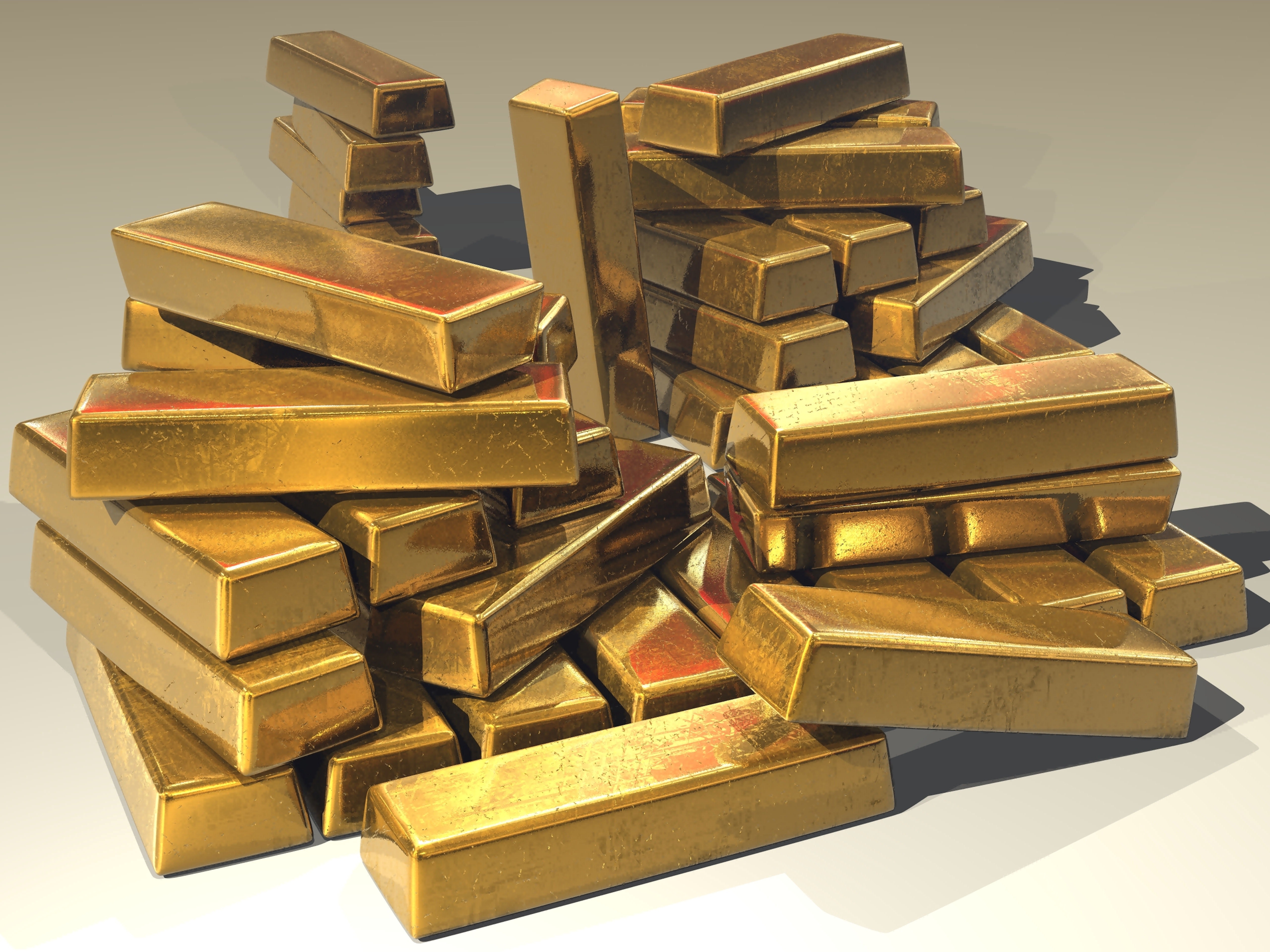 Stack of gold bullion bars