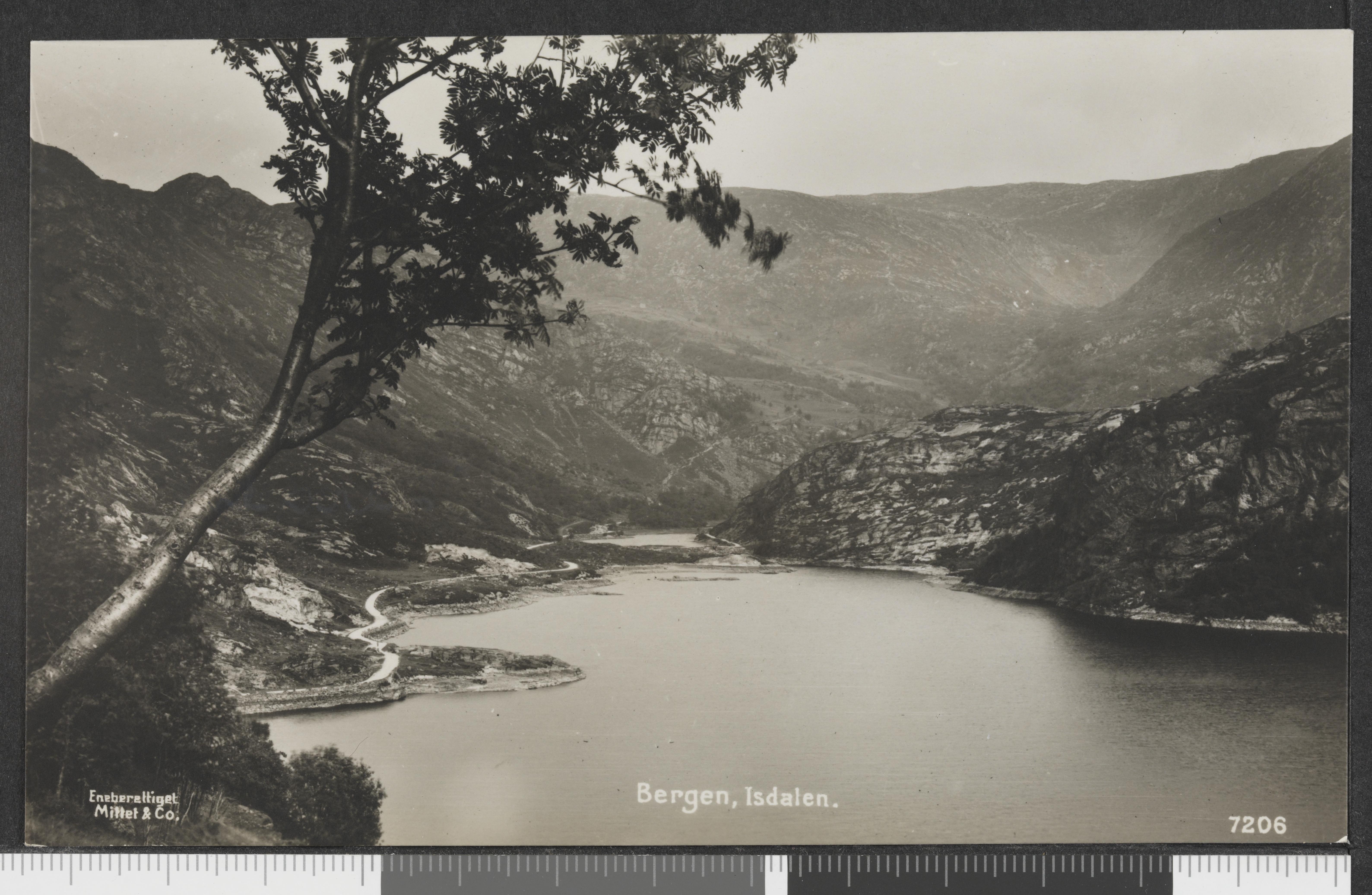 Historic photograph of the Isdalen area near Bergen