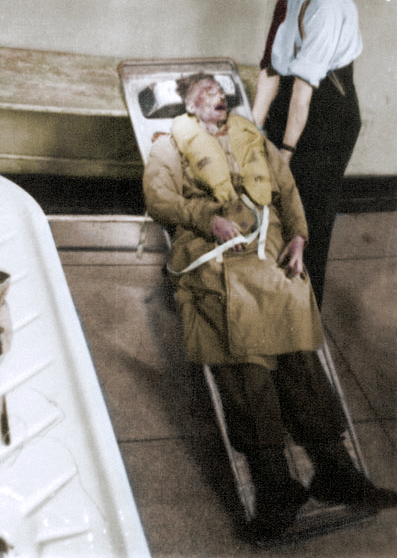 The body of Glyndwr Michael dressed as Major Martin