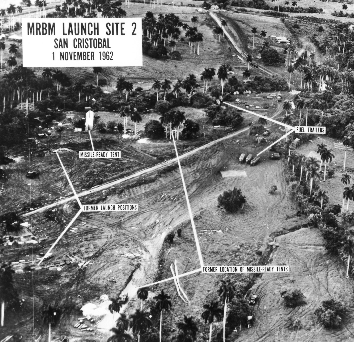 U.S. reconnaissance photo of Soviet missile installations in Cuba, 1962