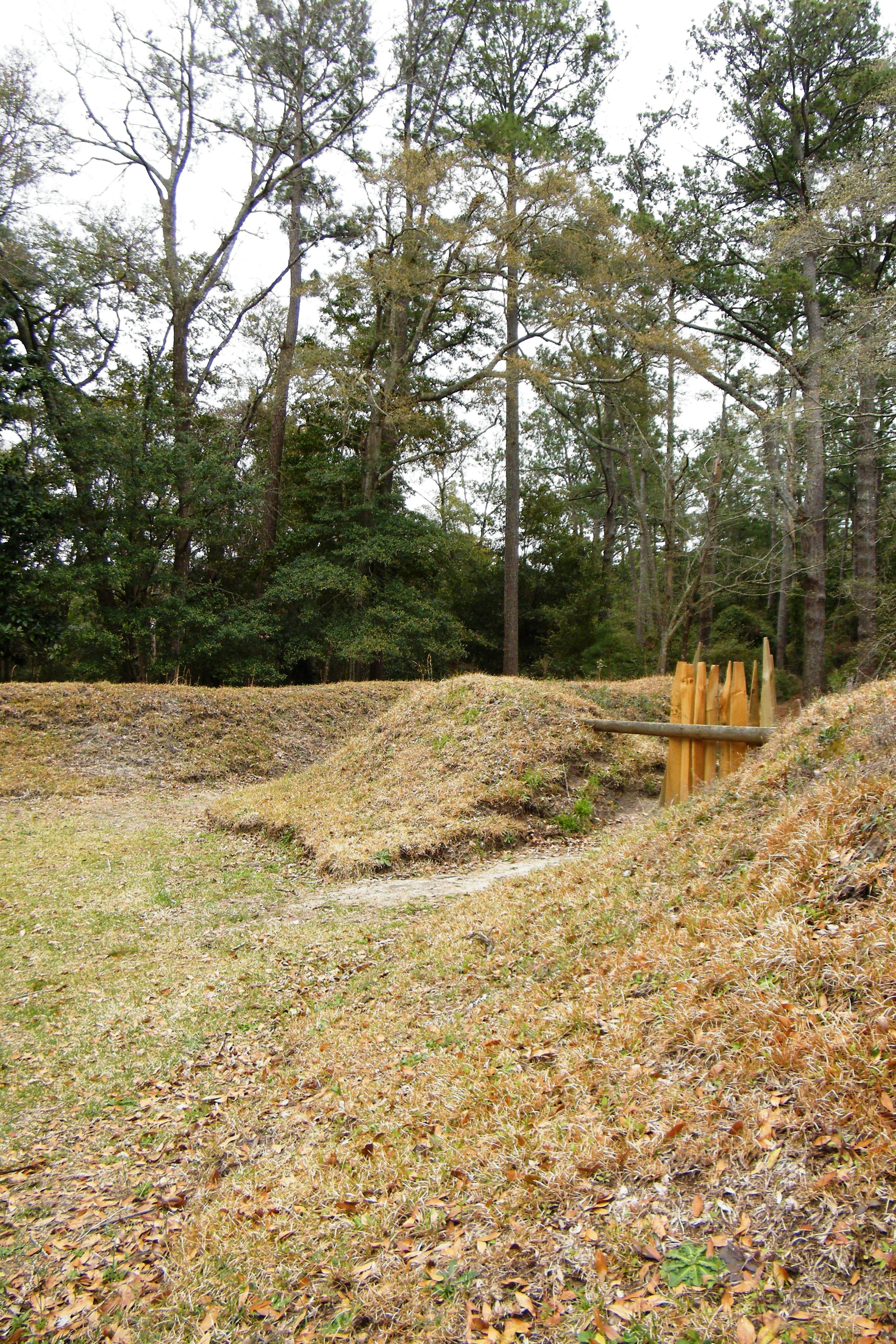 Reconstructed earthworks at Fort Raleigh National Historic Site