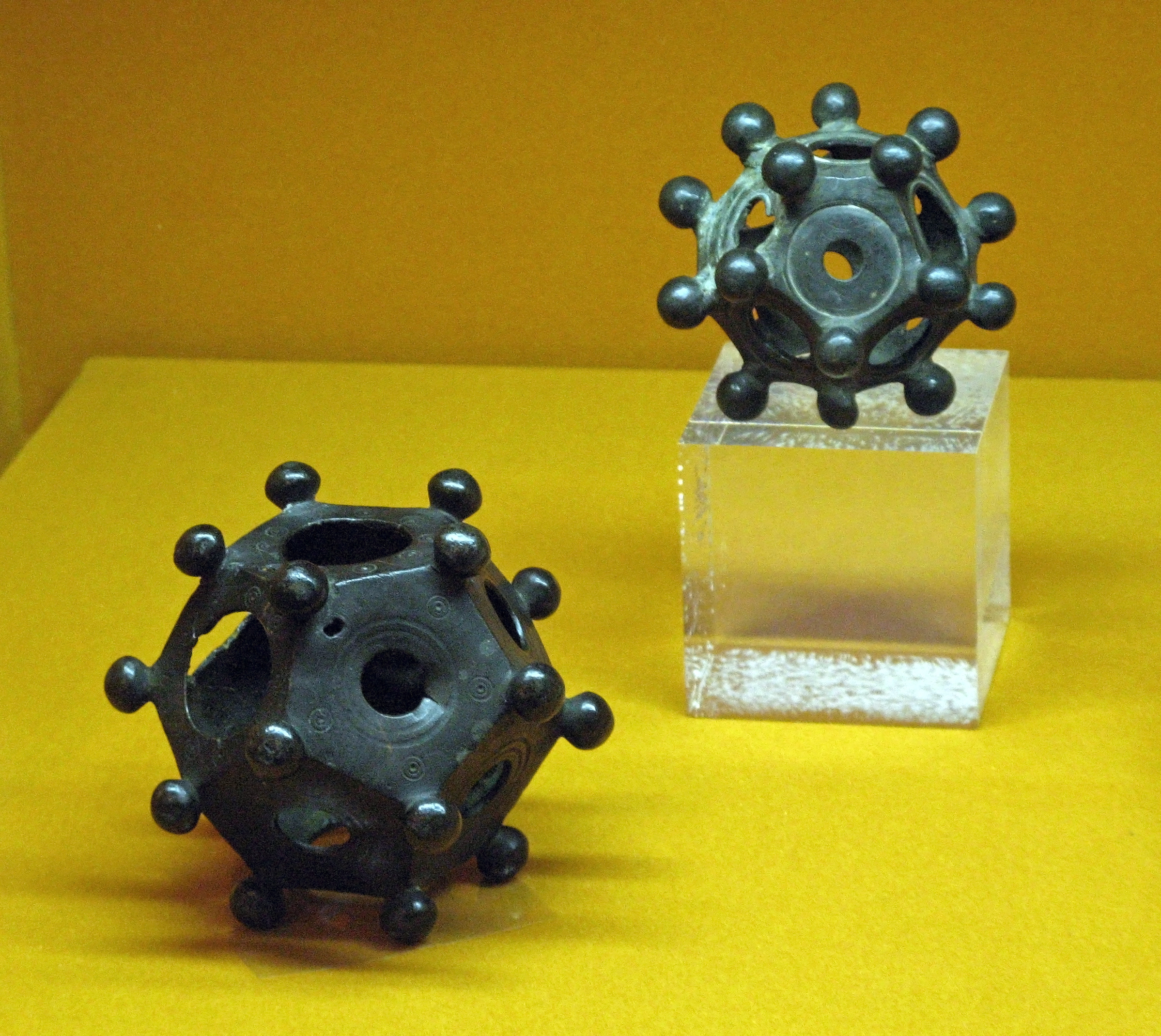 Collection of Roman dodecahedra at the Lyon Gallo-Roman Museum